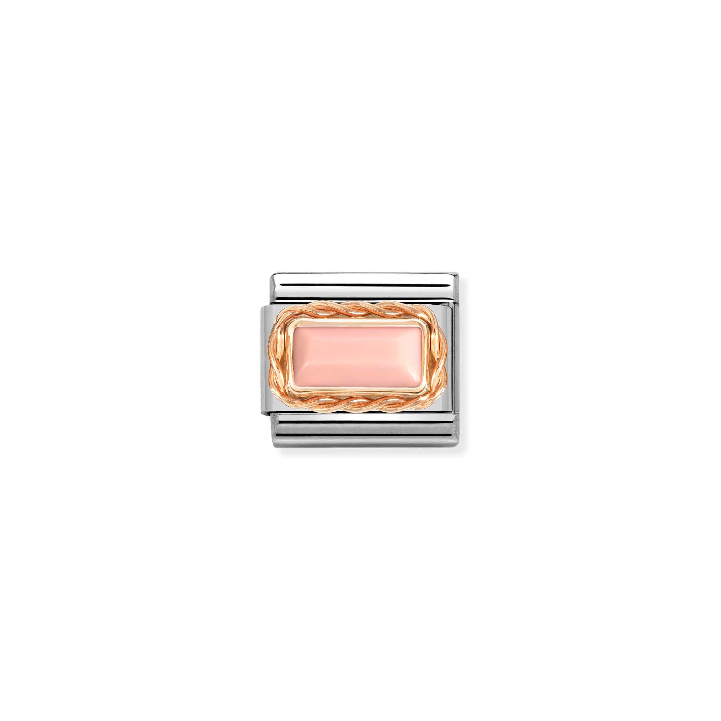 Charm, Composable Link, Pink Opal in rose gold