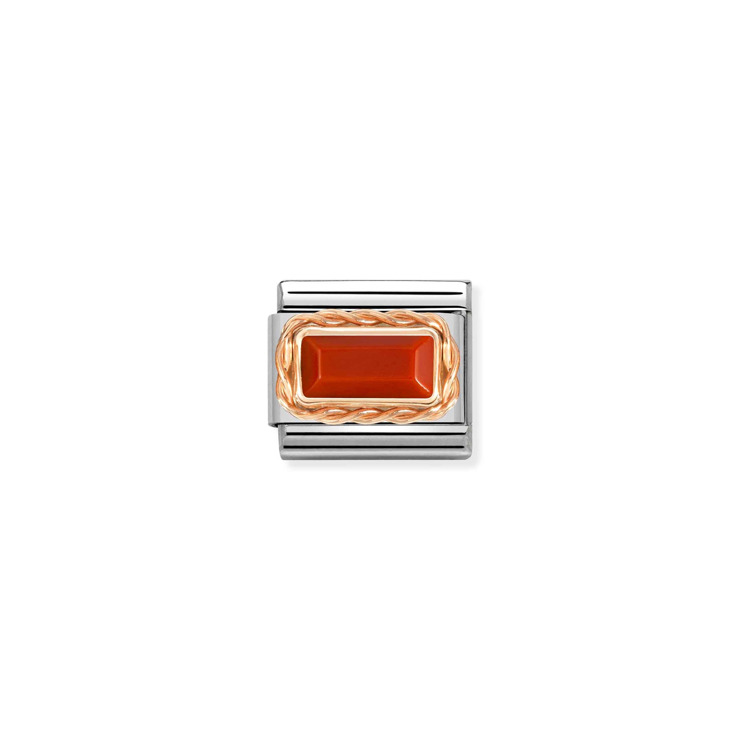 Charm, Composable Link, Red Coral in rose gold