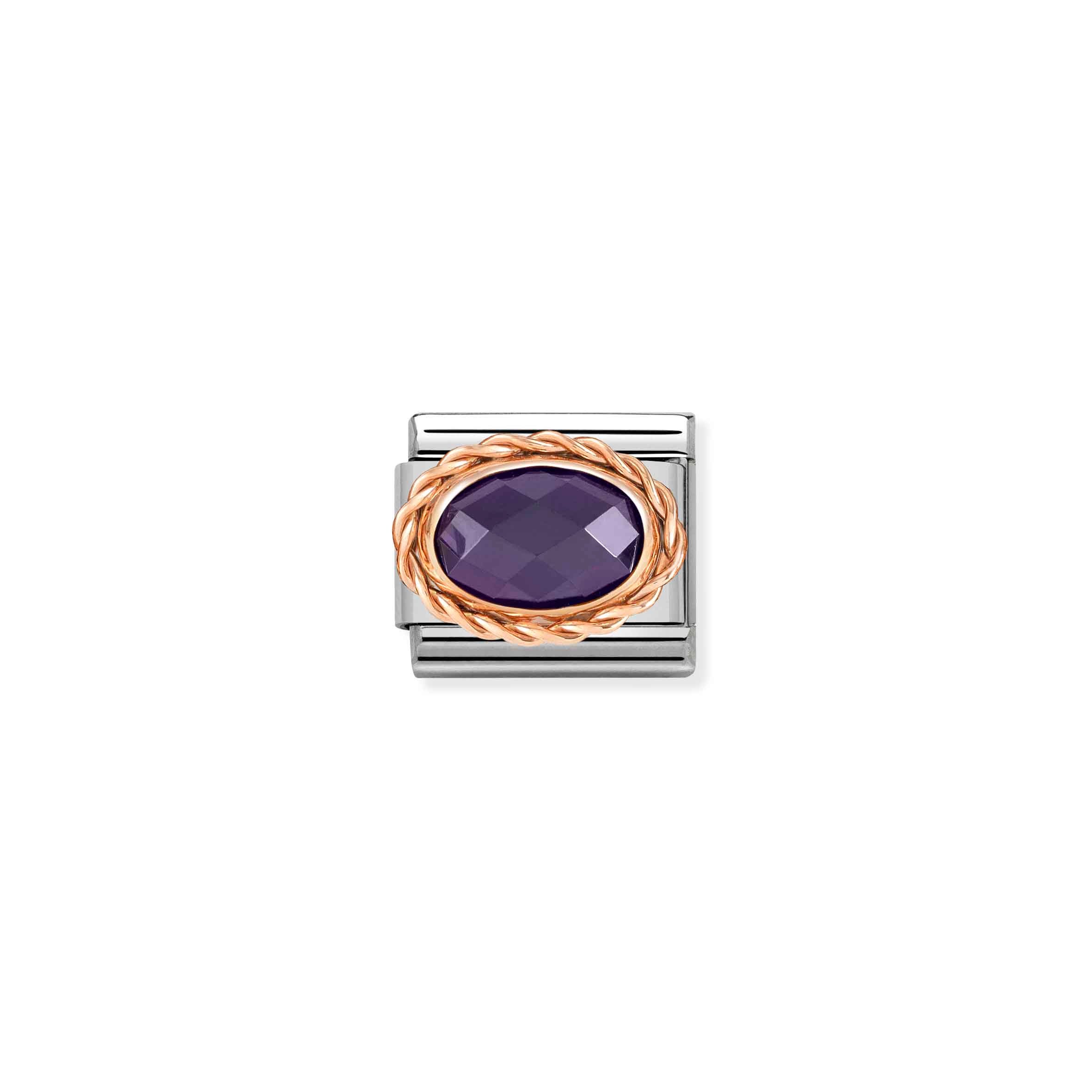 Composable Classic Link rosegold, Purple stone