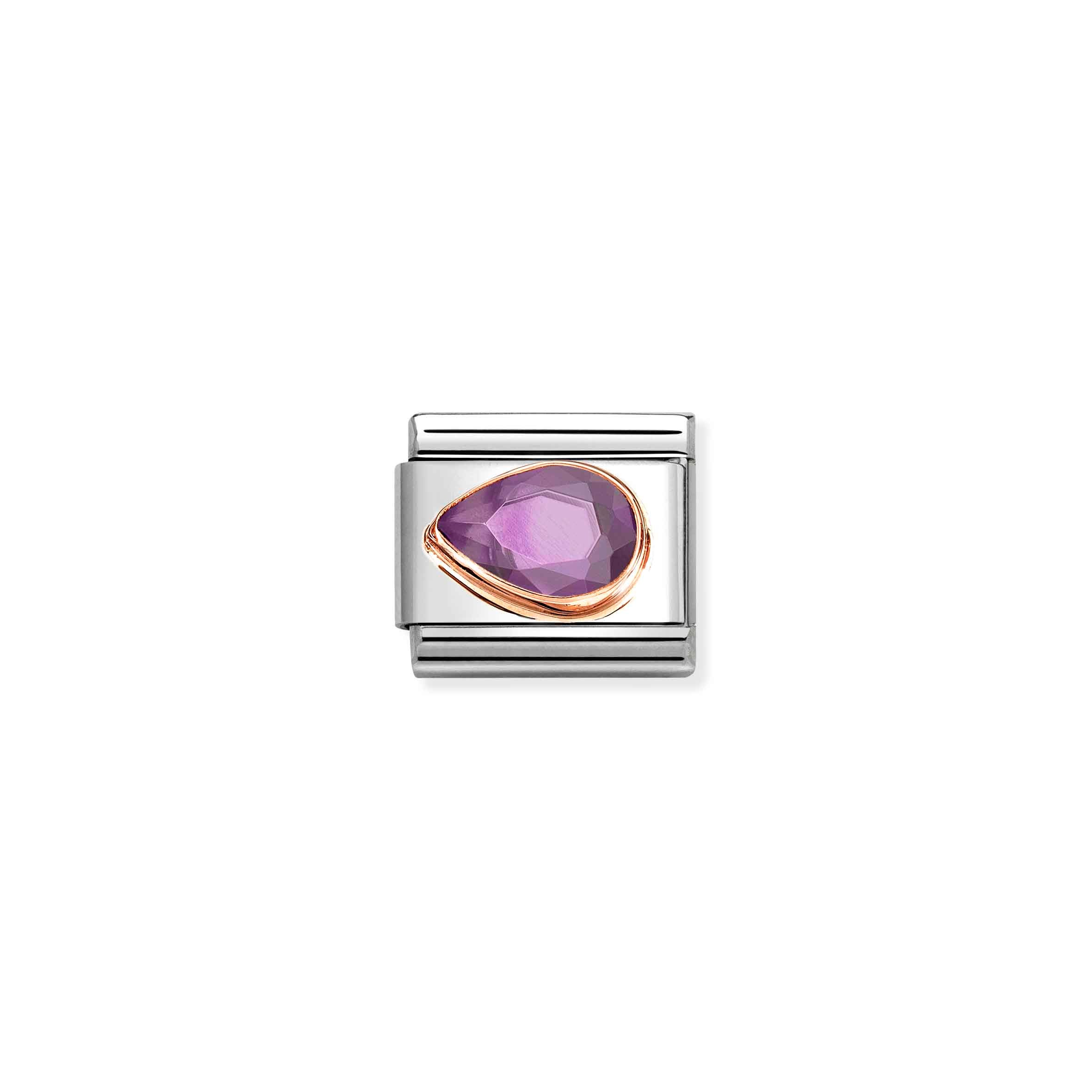 Charm, Composable Link, Violet Stone Drop, Left