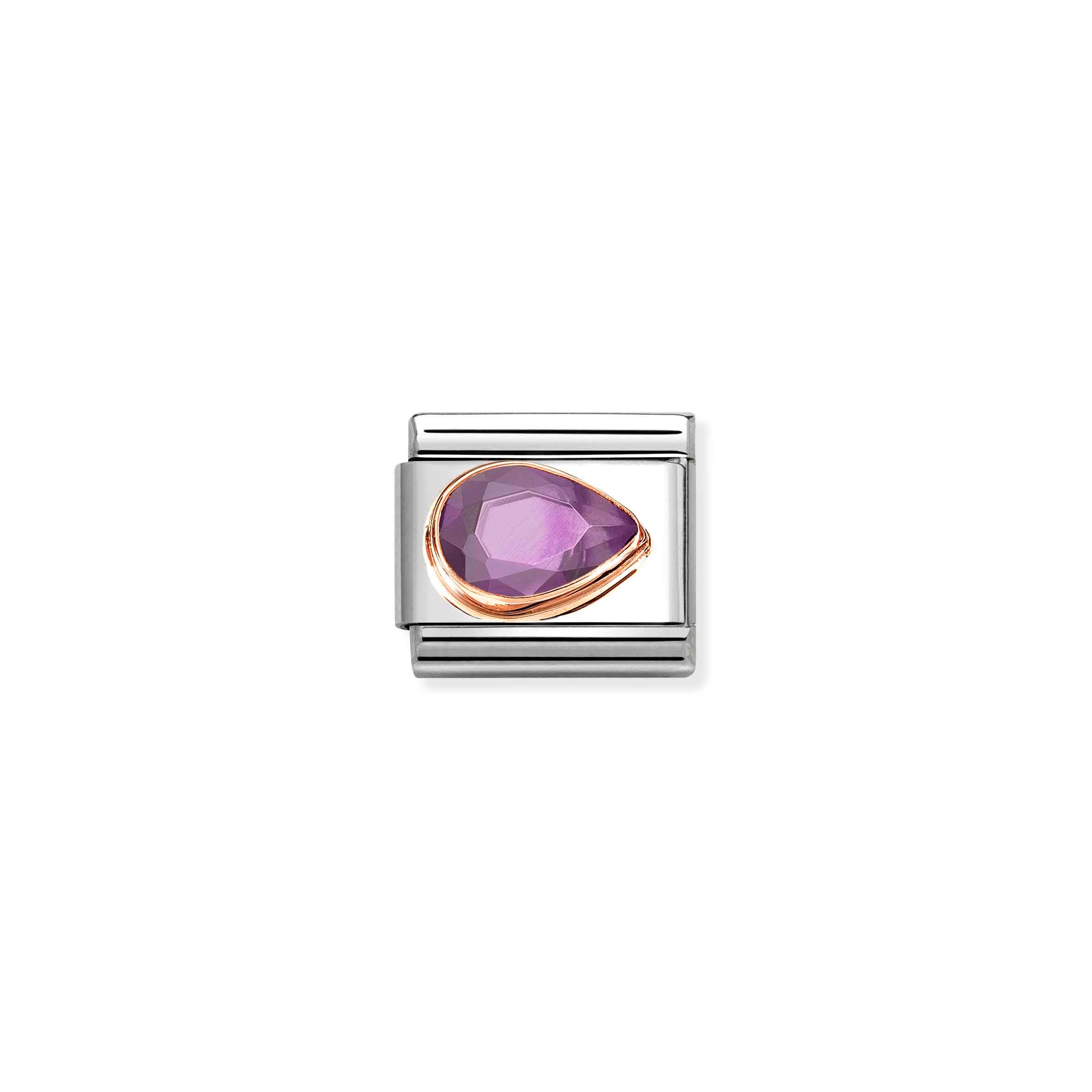 Charm, Composable Link, Violet Stone Drop, Right