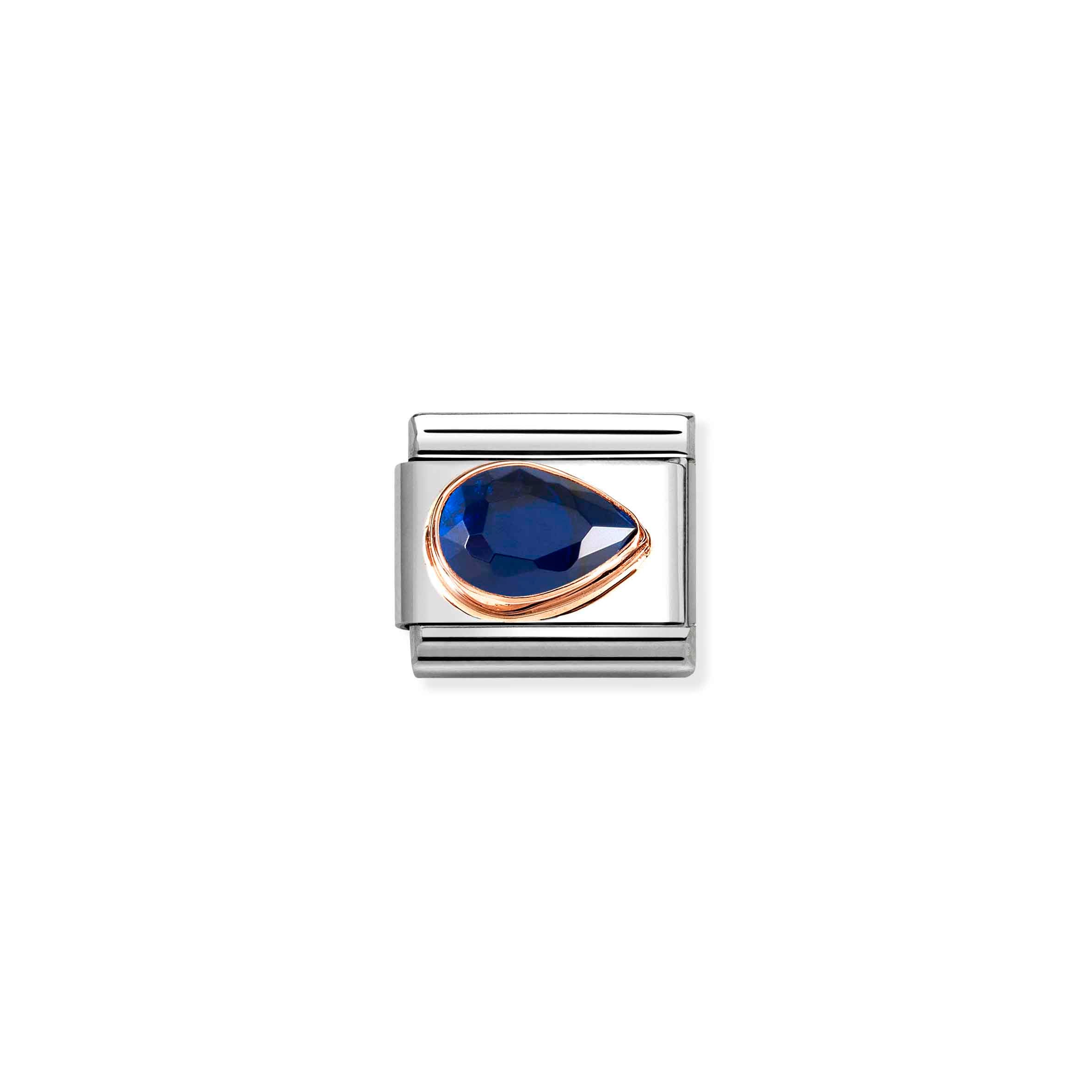 Charm, Composable Link, Dark Blue Stone Drop, Right