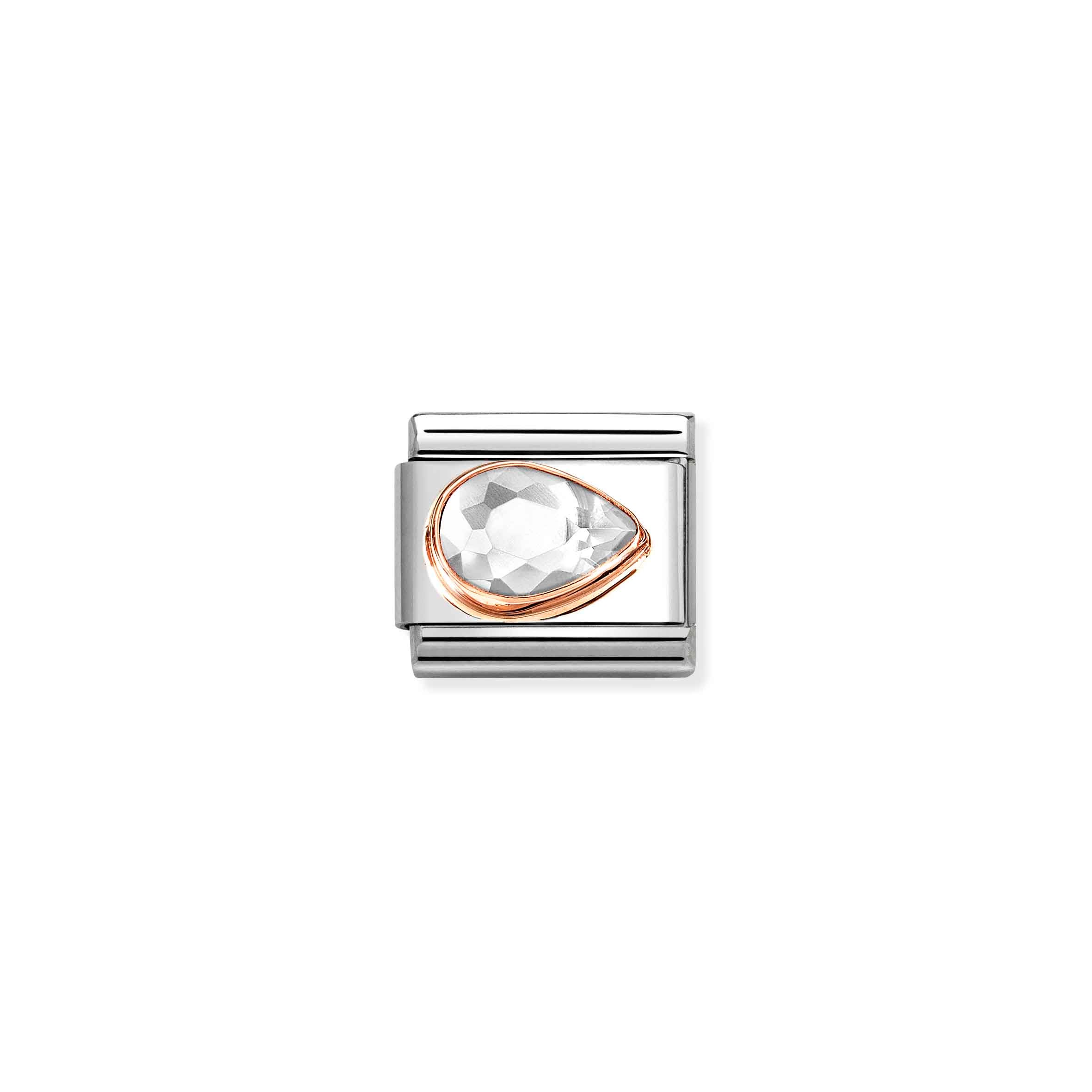 Charm, Composable Link, White Stone Drop, Right