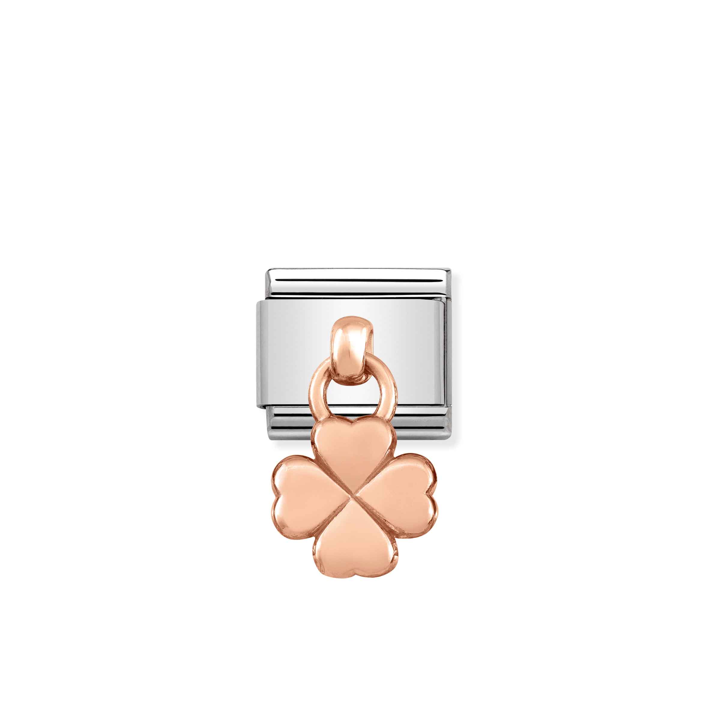 Charm, Composable Link, Rose Gold Clover Pendant