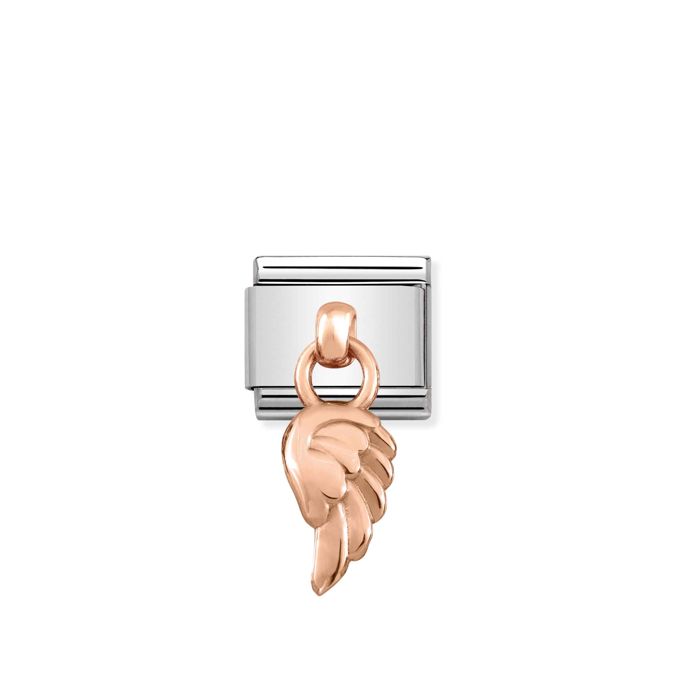 Charm, Composable Link, Rose Gold Wing Pendant