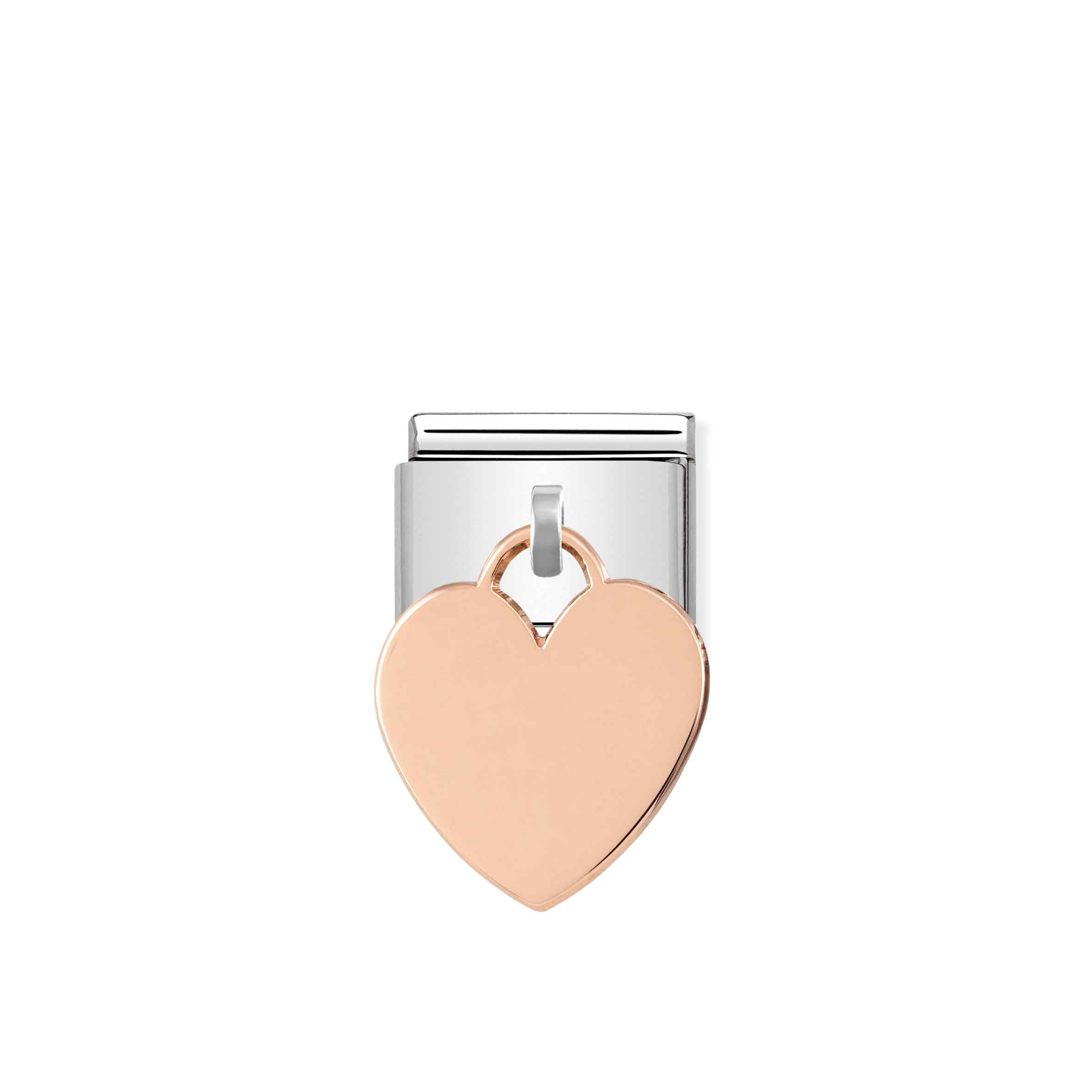 Charm, Composable Link, Heart Pendant in Rose Gold