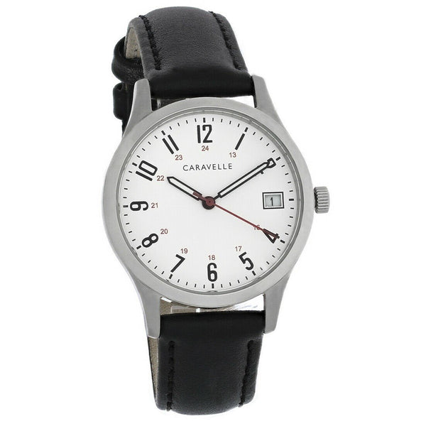 Bulova Women's 43M118 Caravelle Black Leather Watch