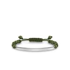 Glam Love Bridge Heliotrope Stones Nylon Bracelet (Silver/Green)