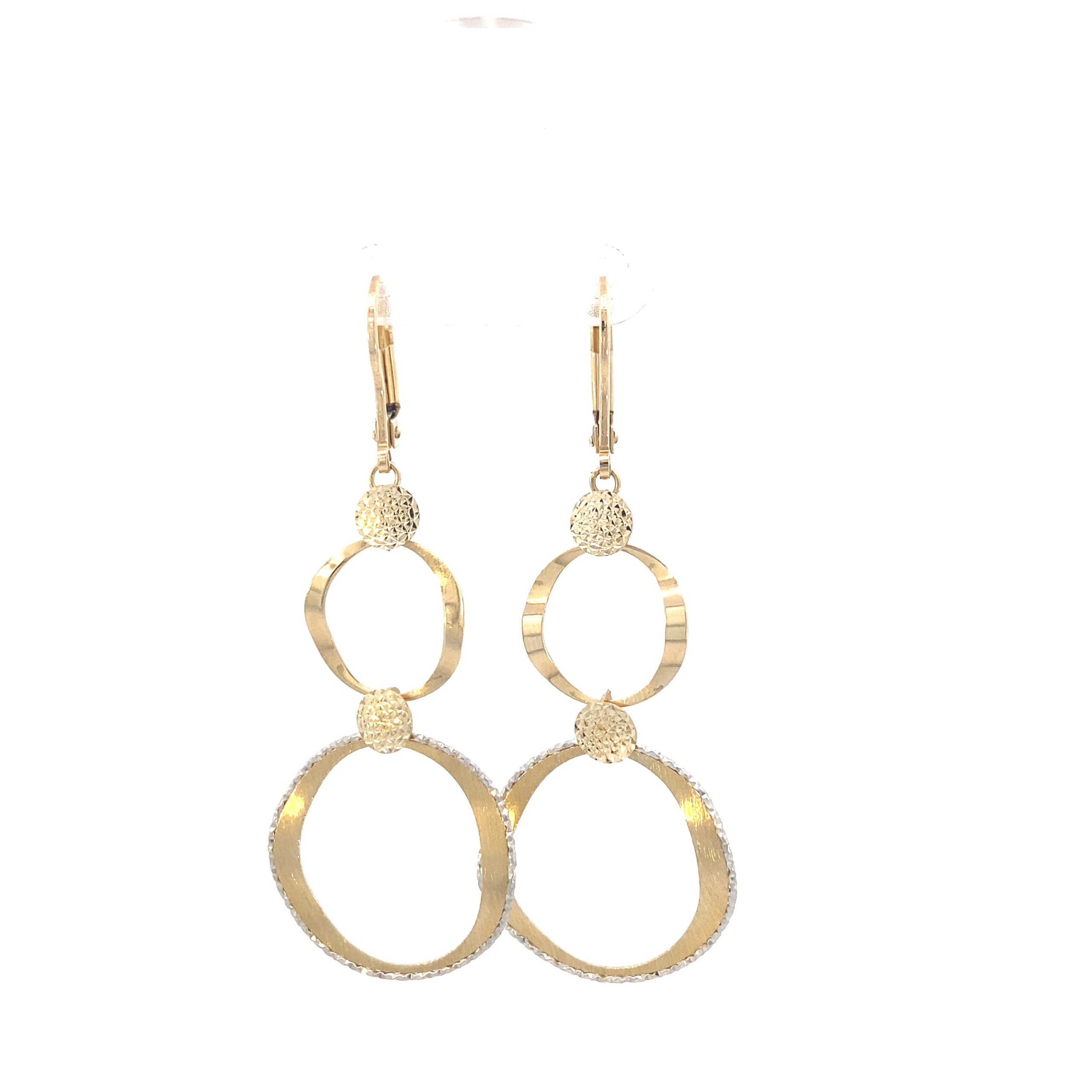 14K GOLD Double Circle Earrings
