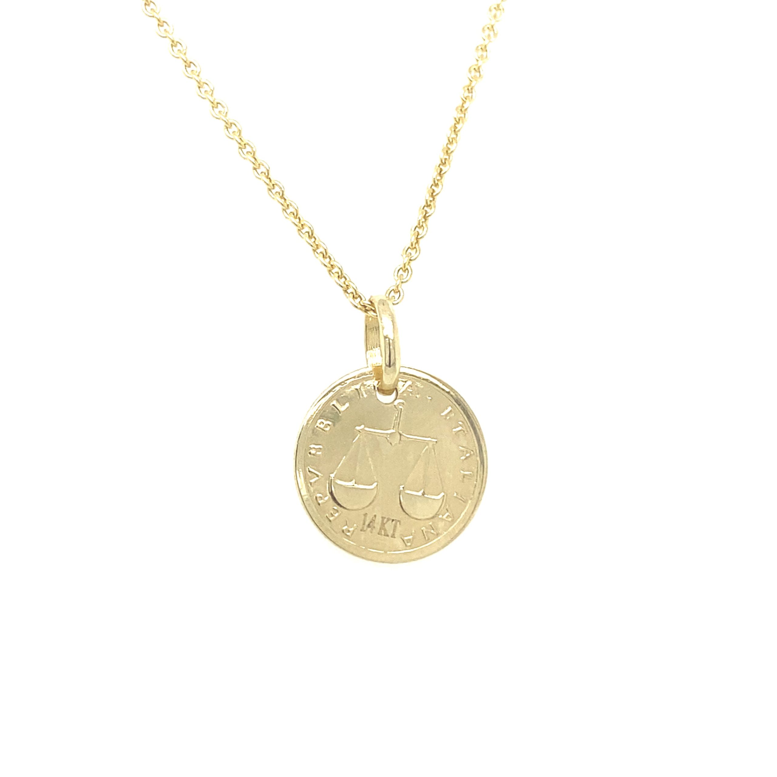 14K Gold Republica Italiana Pendant