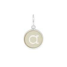 Letter A Etching Charm (Silver)