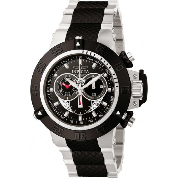 Invicta Men's 4696 Subaqua Chronograph Black and Silver Stainless Steel Watch