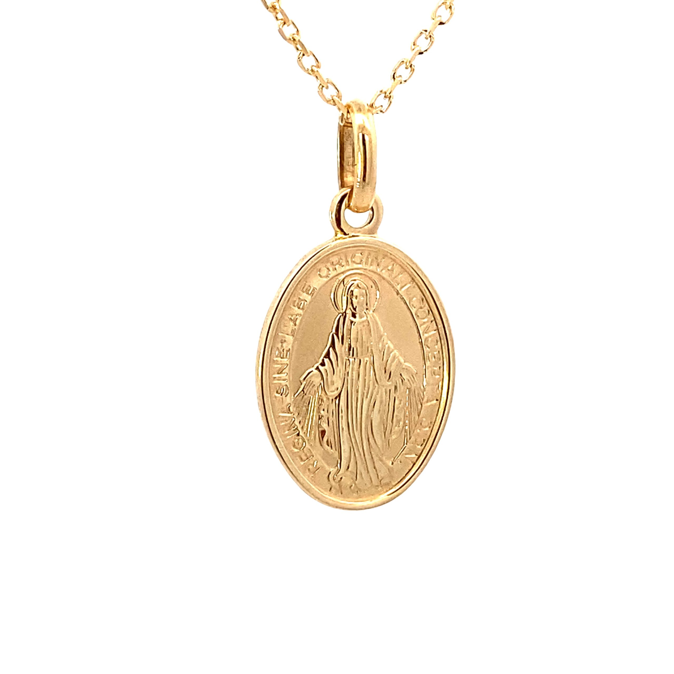 14K Gold La Milagrosa Pendant
