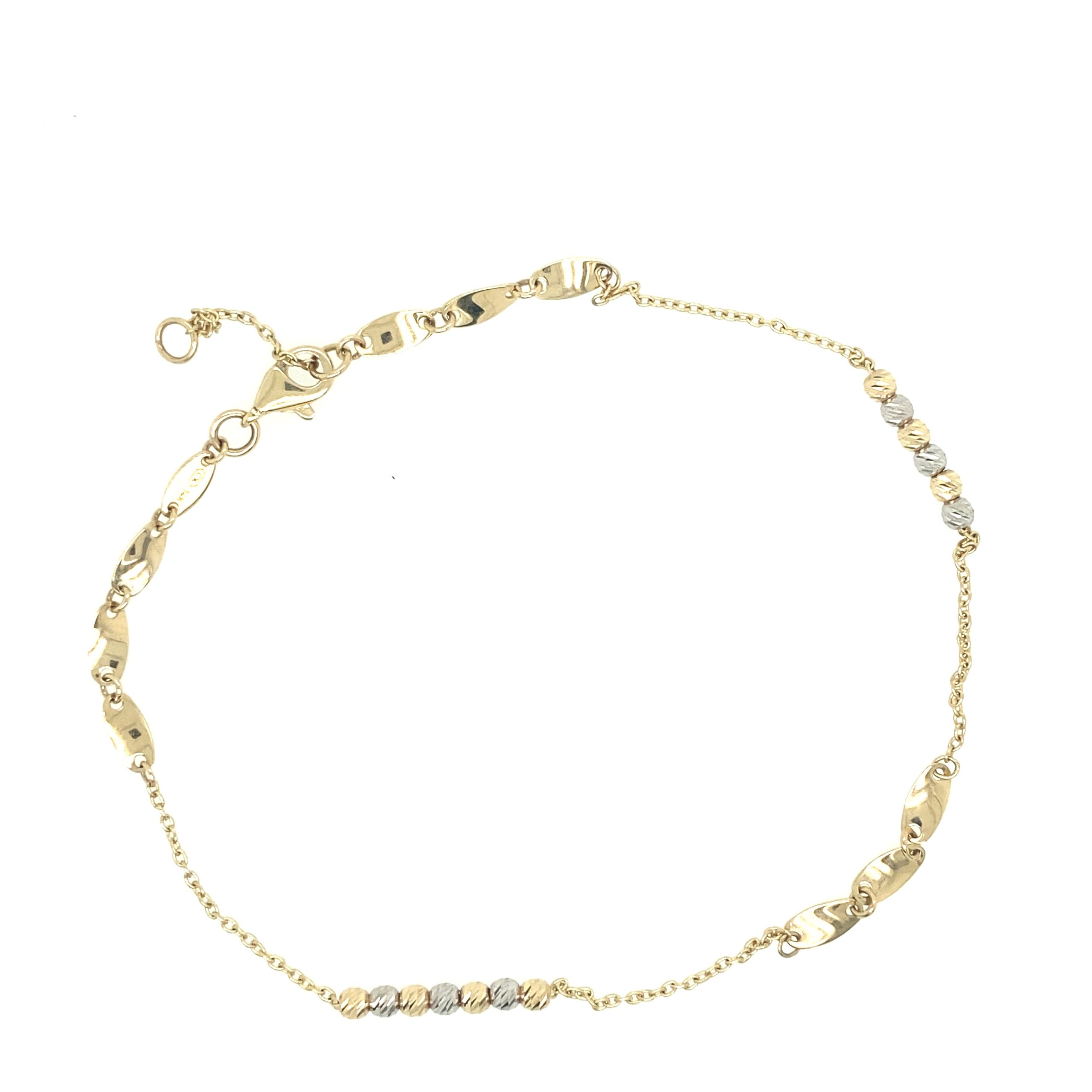 14K Gold Two-Tone Anklets
