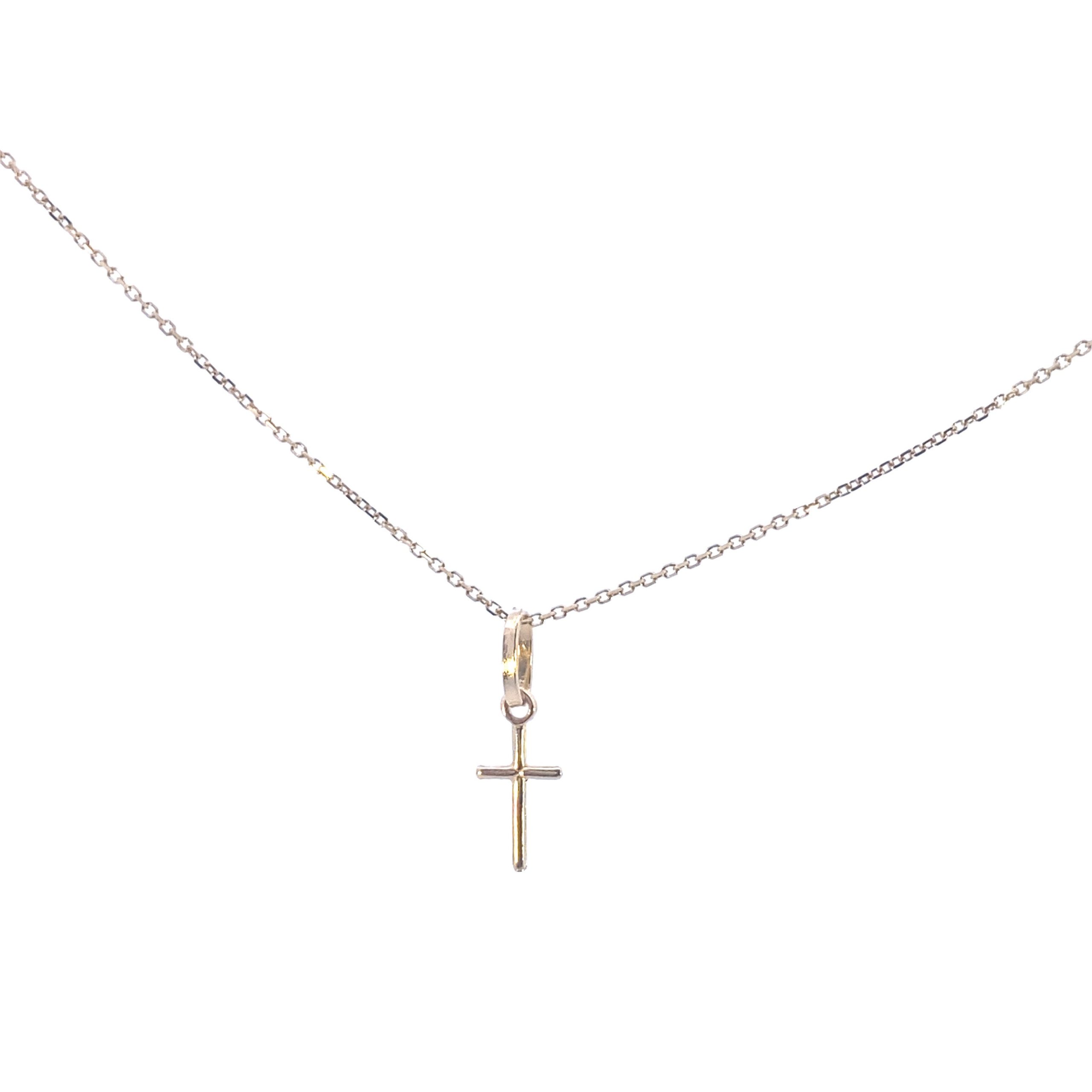 14K Gold Small Cross Plain