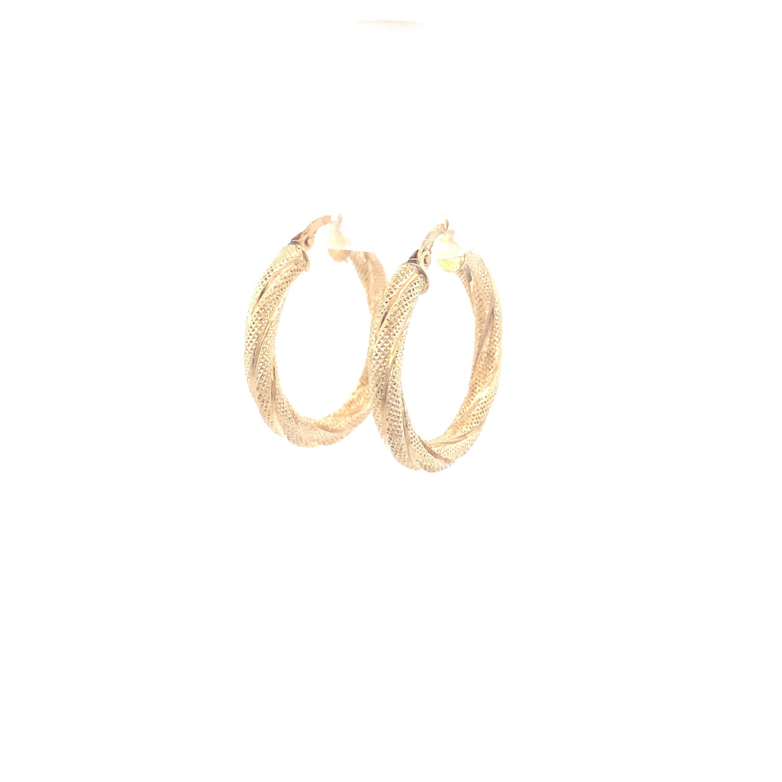 14K Fancy Hoops