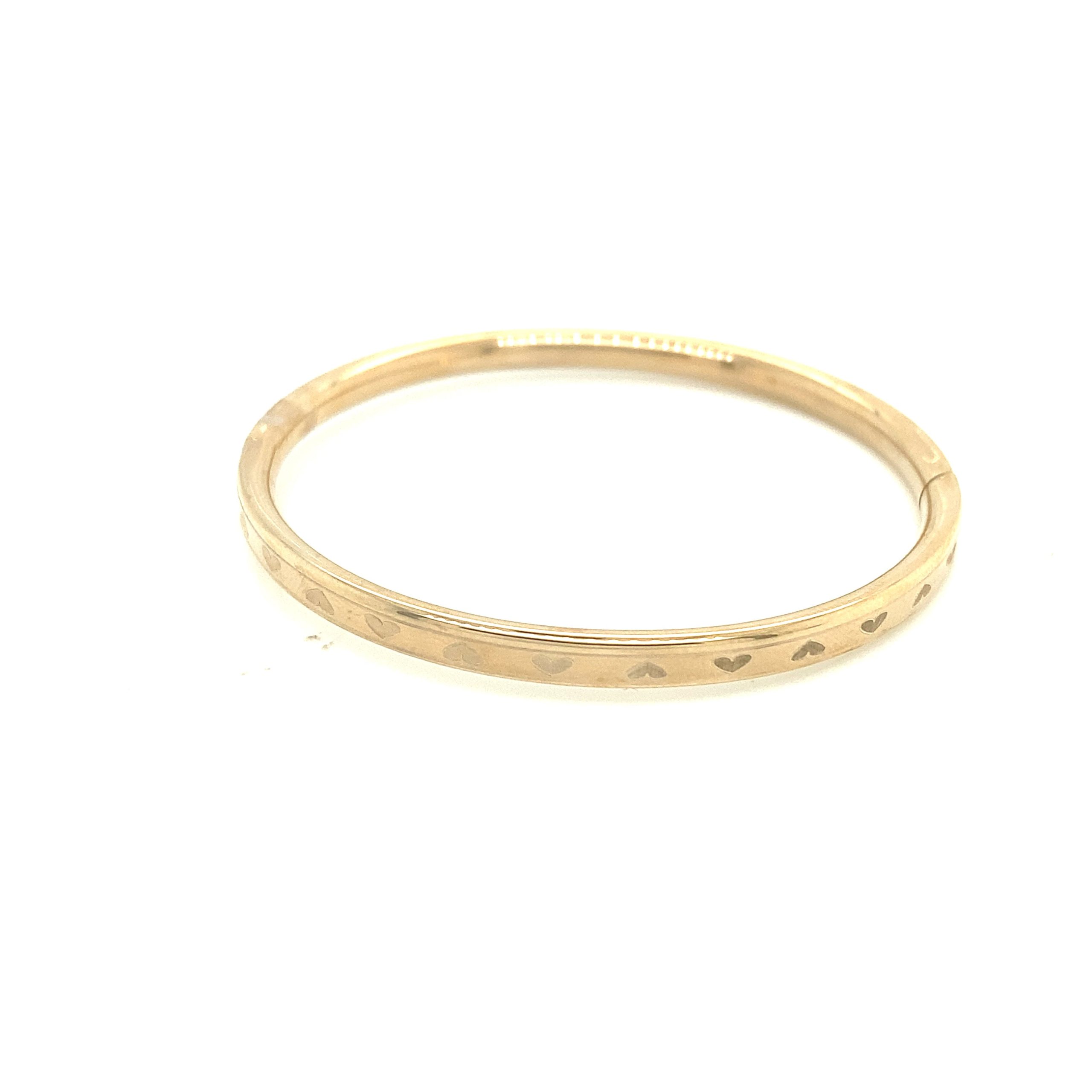 14K Gold Baby Bangle with Heart