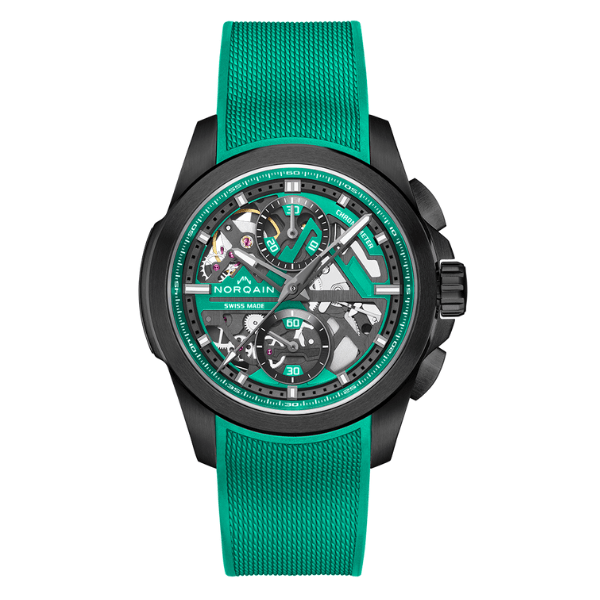 Norqain Independence Skeleton Chrono 42mm Titanium DLC Jade - N3200.40T02.J01.R01