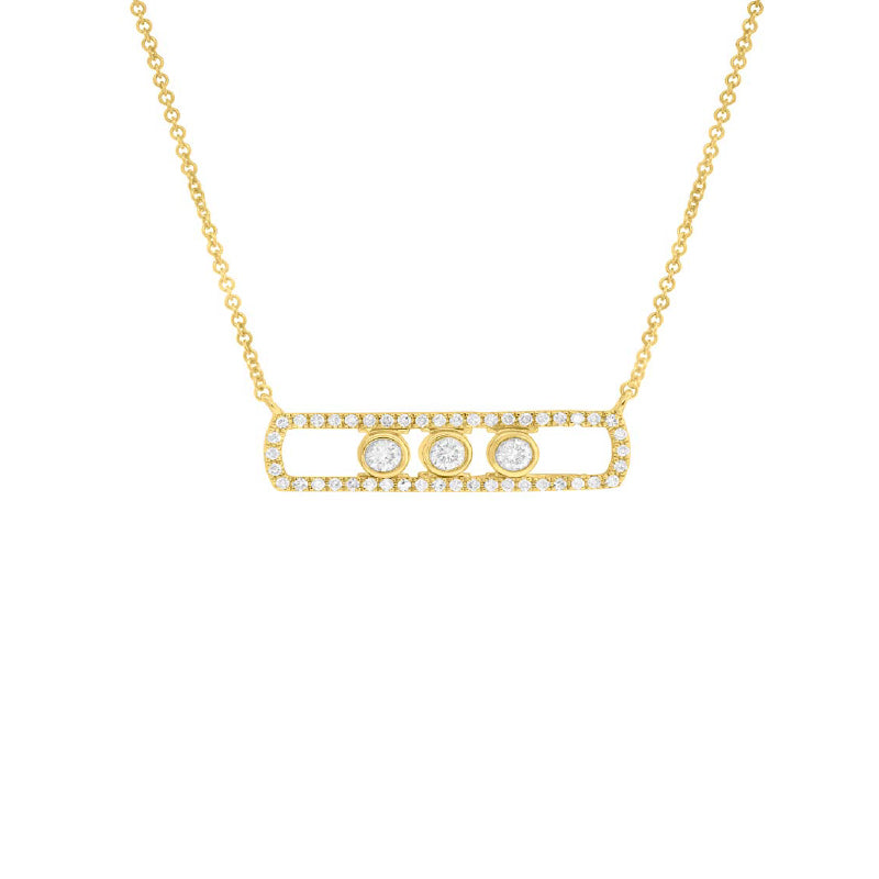 14k Yellow Gold 0.24ctw Diamond Slider Bar Necklace - SC55005425V2