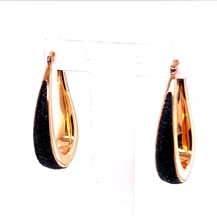 Earring Rose , Black Dust