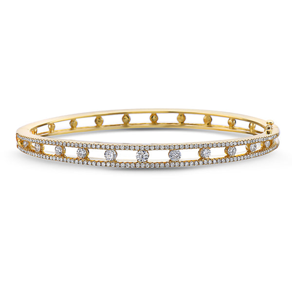 Charles Krypell 18K Yellow Gold 1.39ctw Diamond Single Row Bracelet- 5-9401-YD