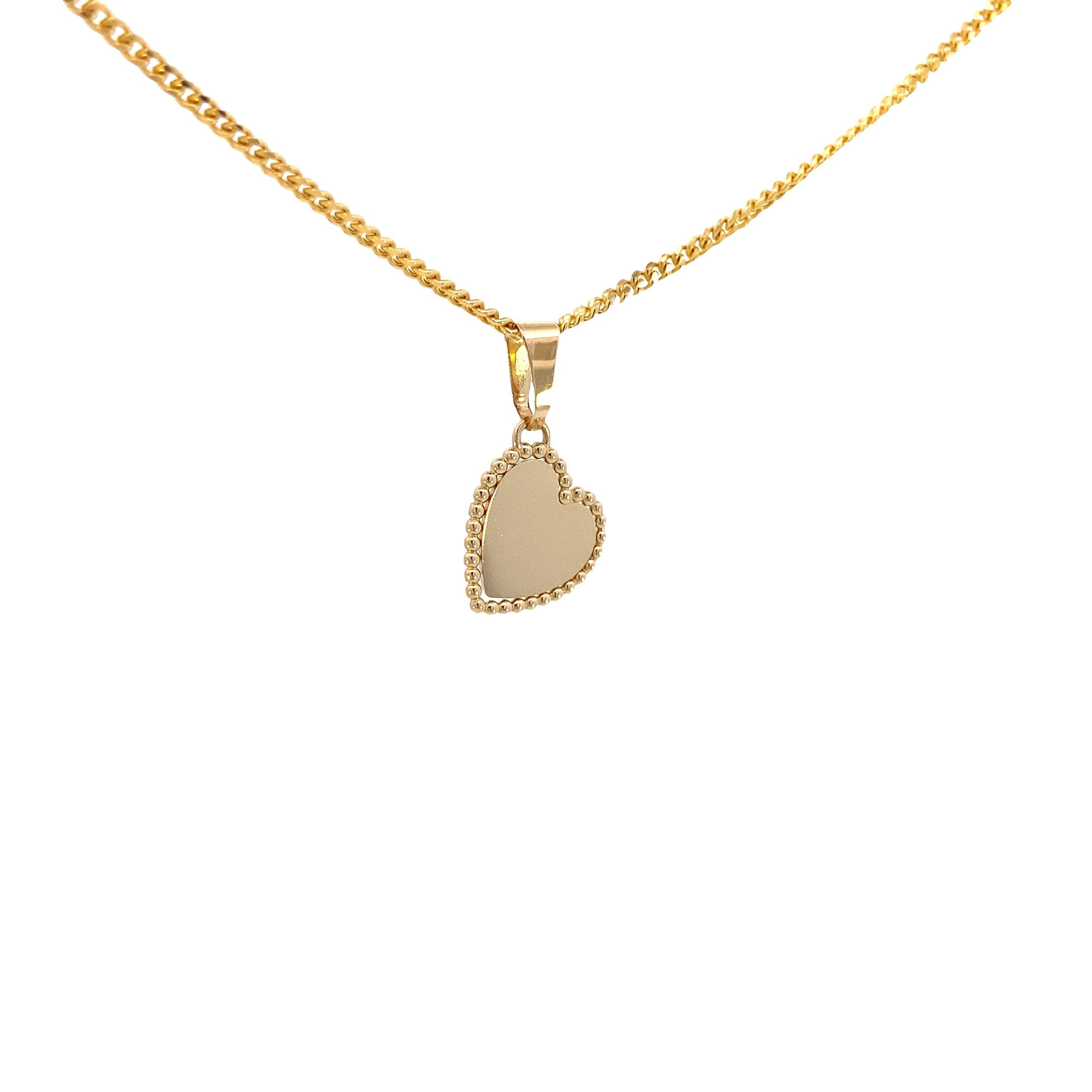 14K Gold ID Heart Pendant