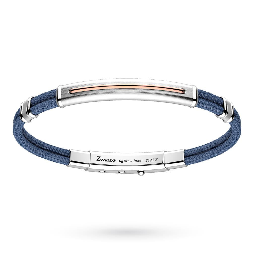 Zancan Kevlar with Silver and Rose Gold Plate Bracelet