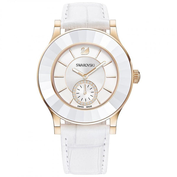 Swarovski Women's 5095482 Octea Classica Crystal White Leather Watch