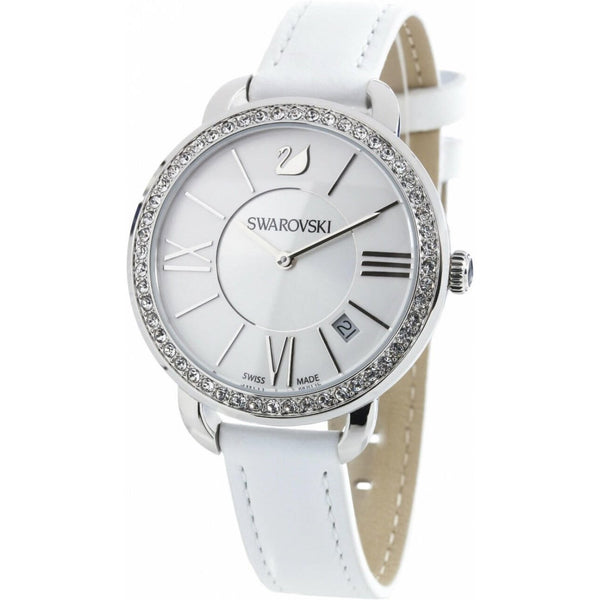 Swarovski Women's 5095938 Aila Crystal White Leather Watch