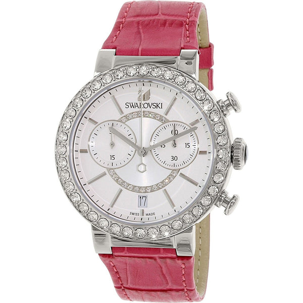 Swarovski Women's 5096008 Citra Sphere Chronograph Crystal Red Leather Watch