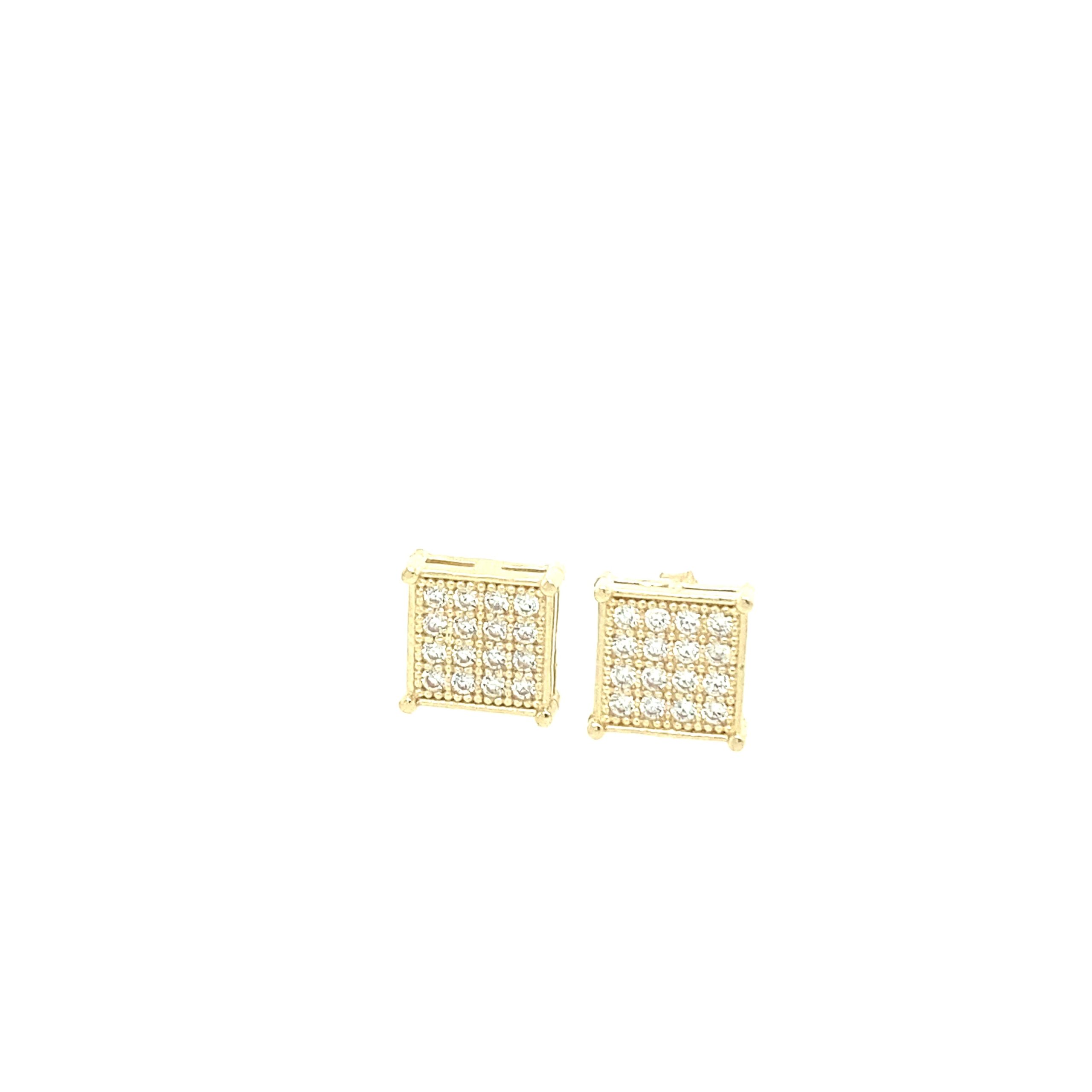 10K SQUARE STUD WITH CZ