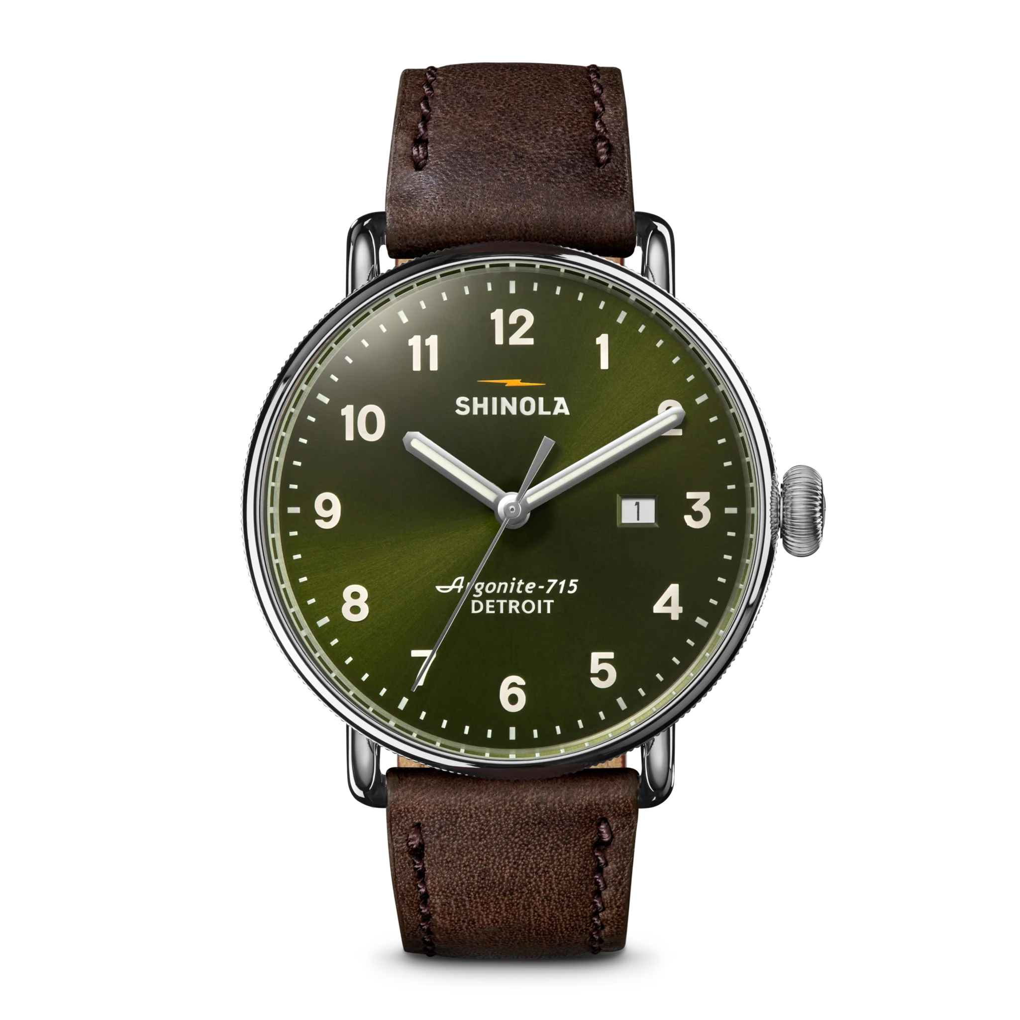 Canfield 43mm Quartz Watch – Dark Olive Dial