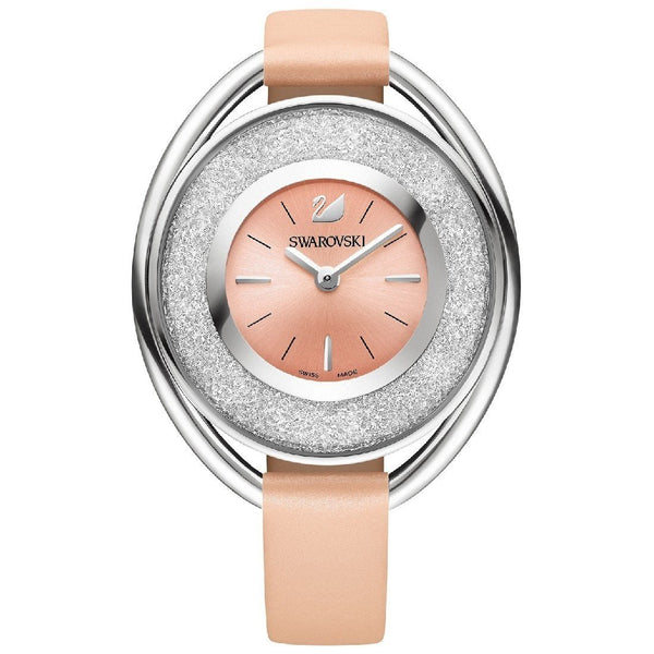 Swarovski Women's 5158546 Crystalline Crystal Rose-Tone Leather Watch