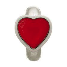 Red Heart Charm (Silver/Red)