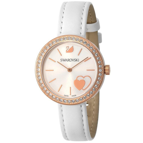 Swarovski Women's 5179367 Daytime Heart Crystal White Leather Watch