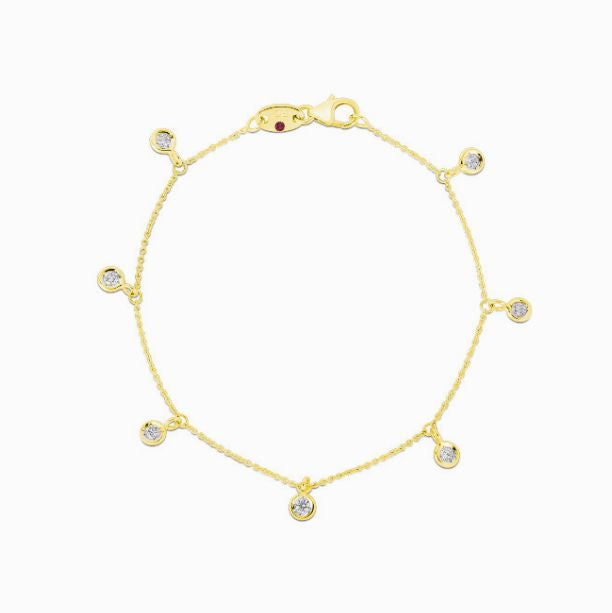 ROBERTO COIN 18K YELLOW GOLD & 0.33CT DIAMOND STATION BRACELET