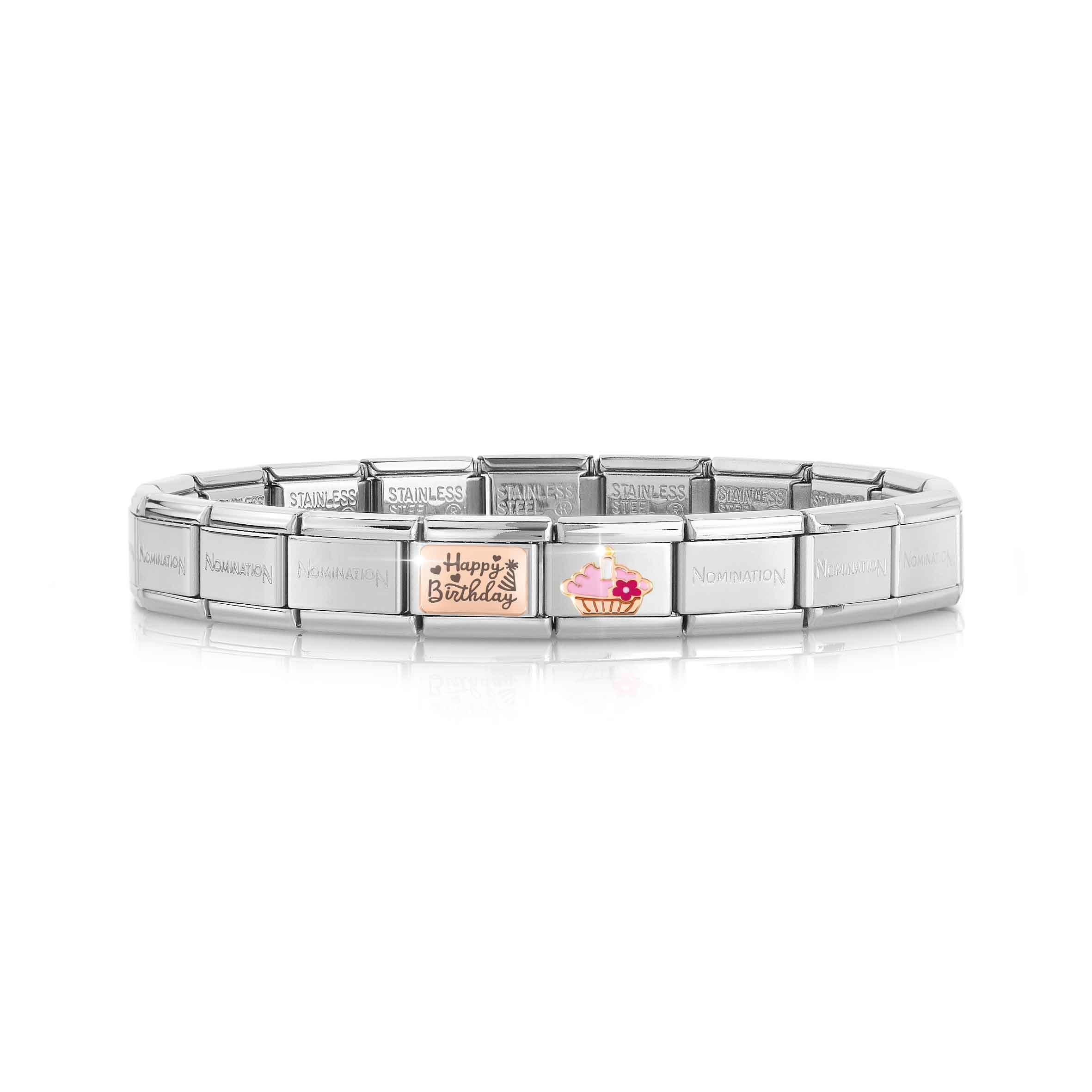 Classic Composable bracelet HAPPY BIRTHDAY + Cupcake