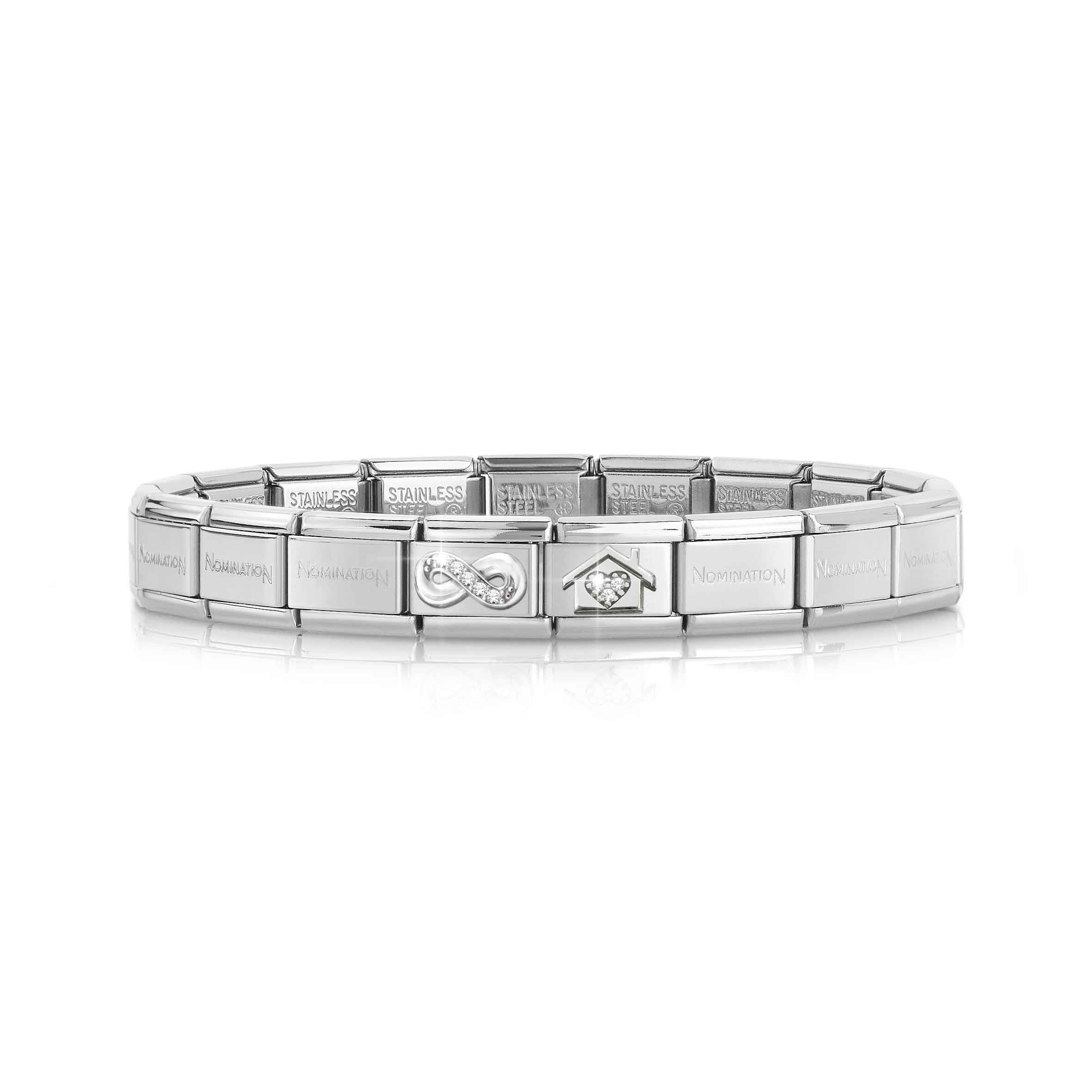 Classic Composable bracelet Infinity + Home with stones