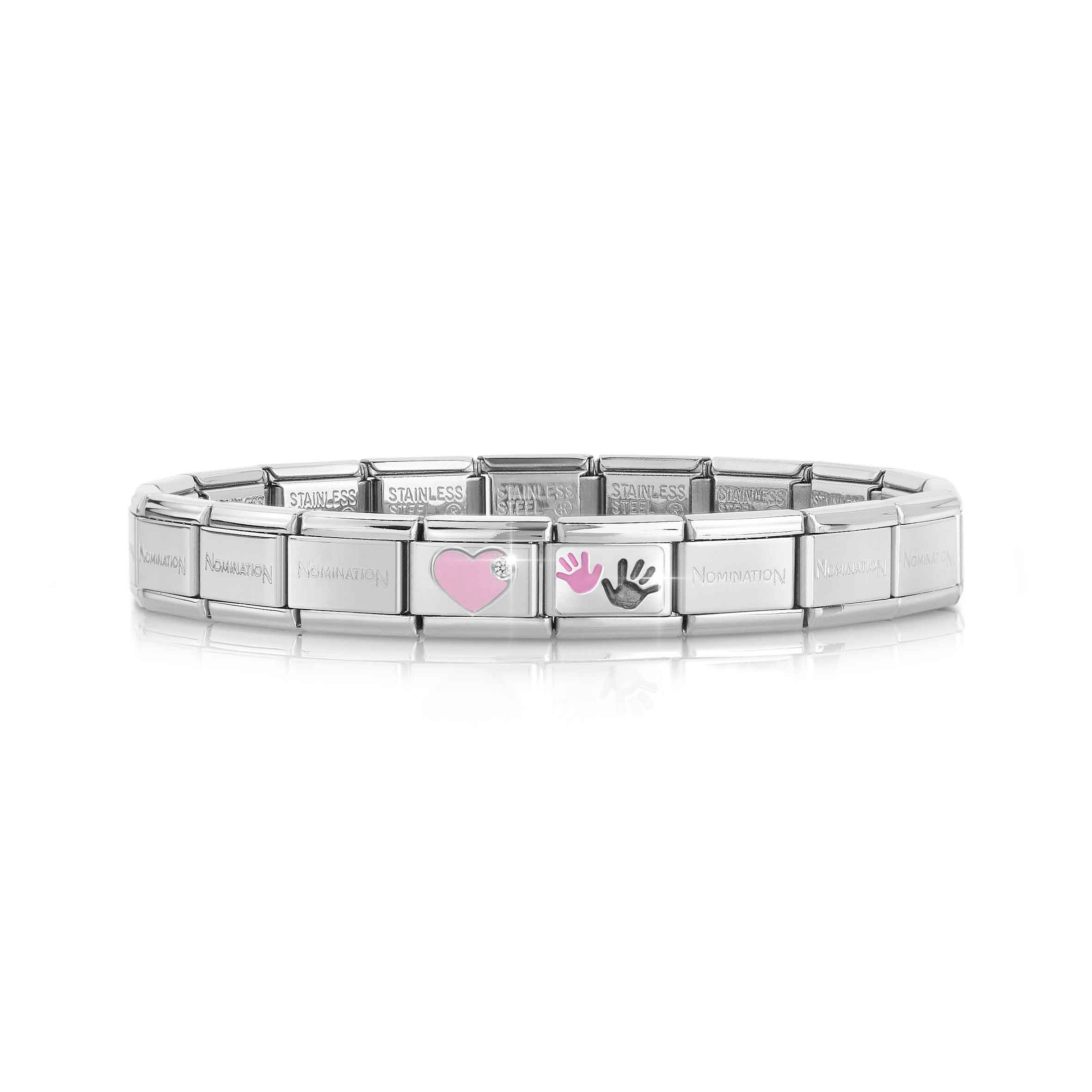 Classic Composable bracelet Pink Heart + Hands