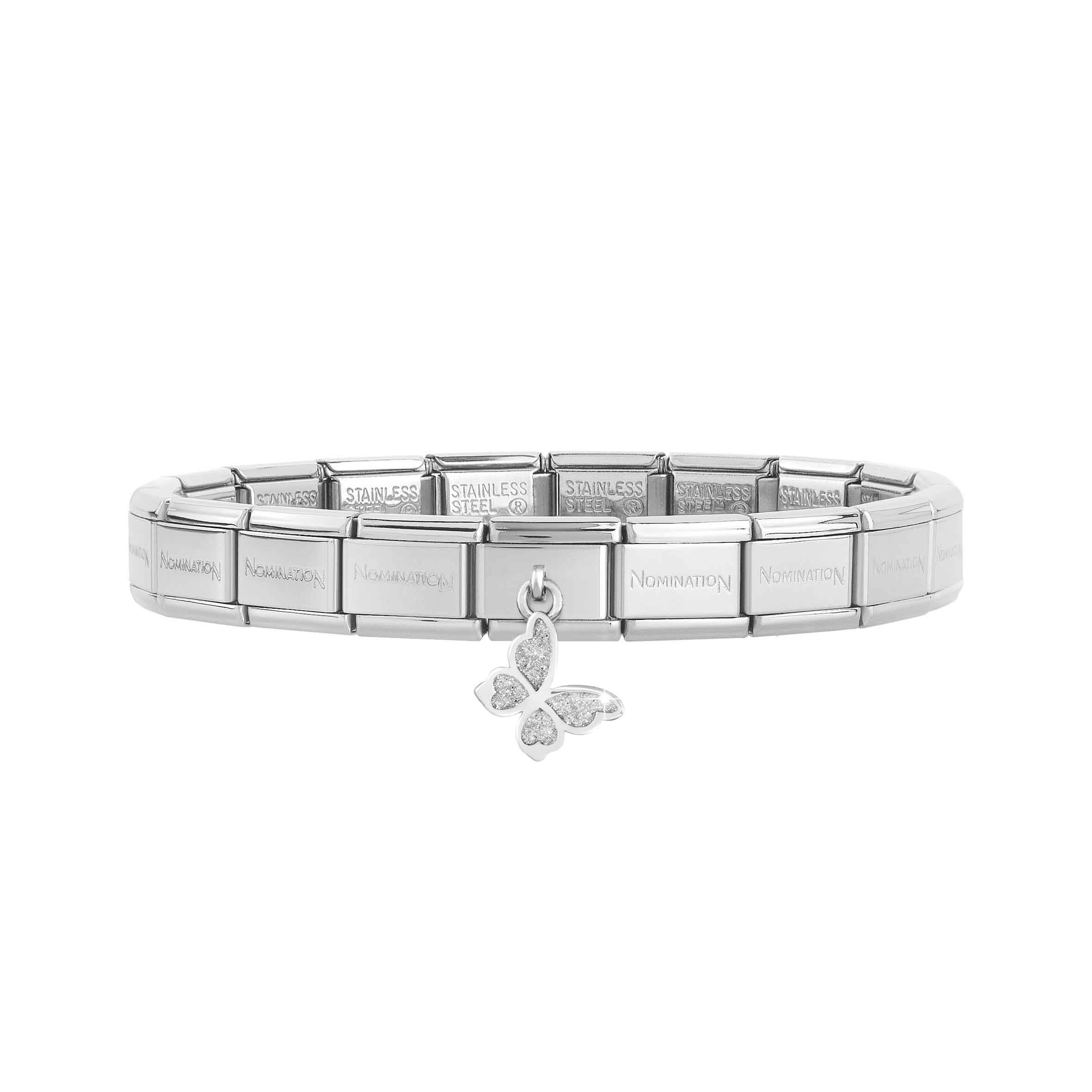 Classic Composable bracelet Glitter Butterfly pendant