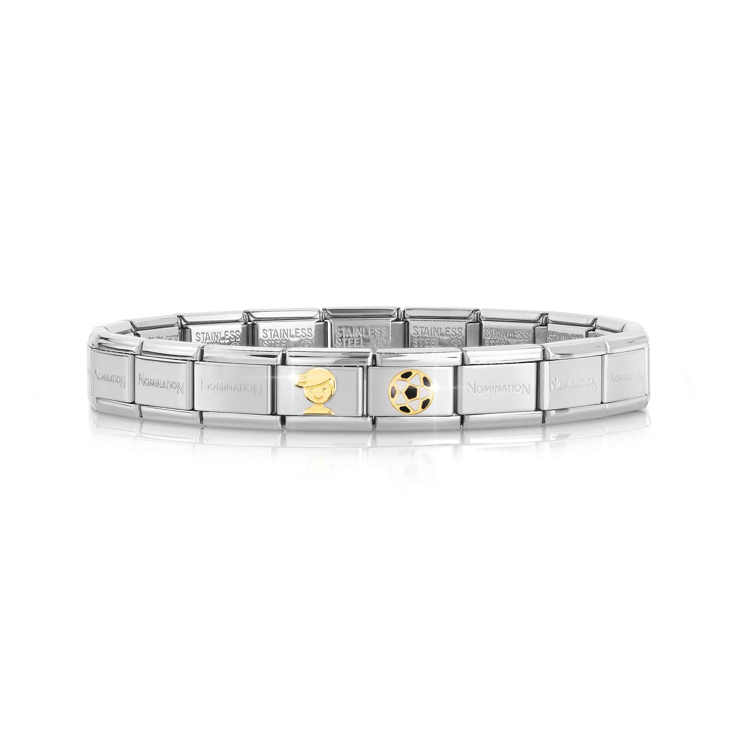 Classic Composable bracelet, Gold Boy + Football