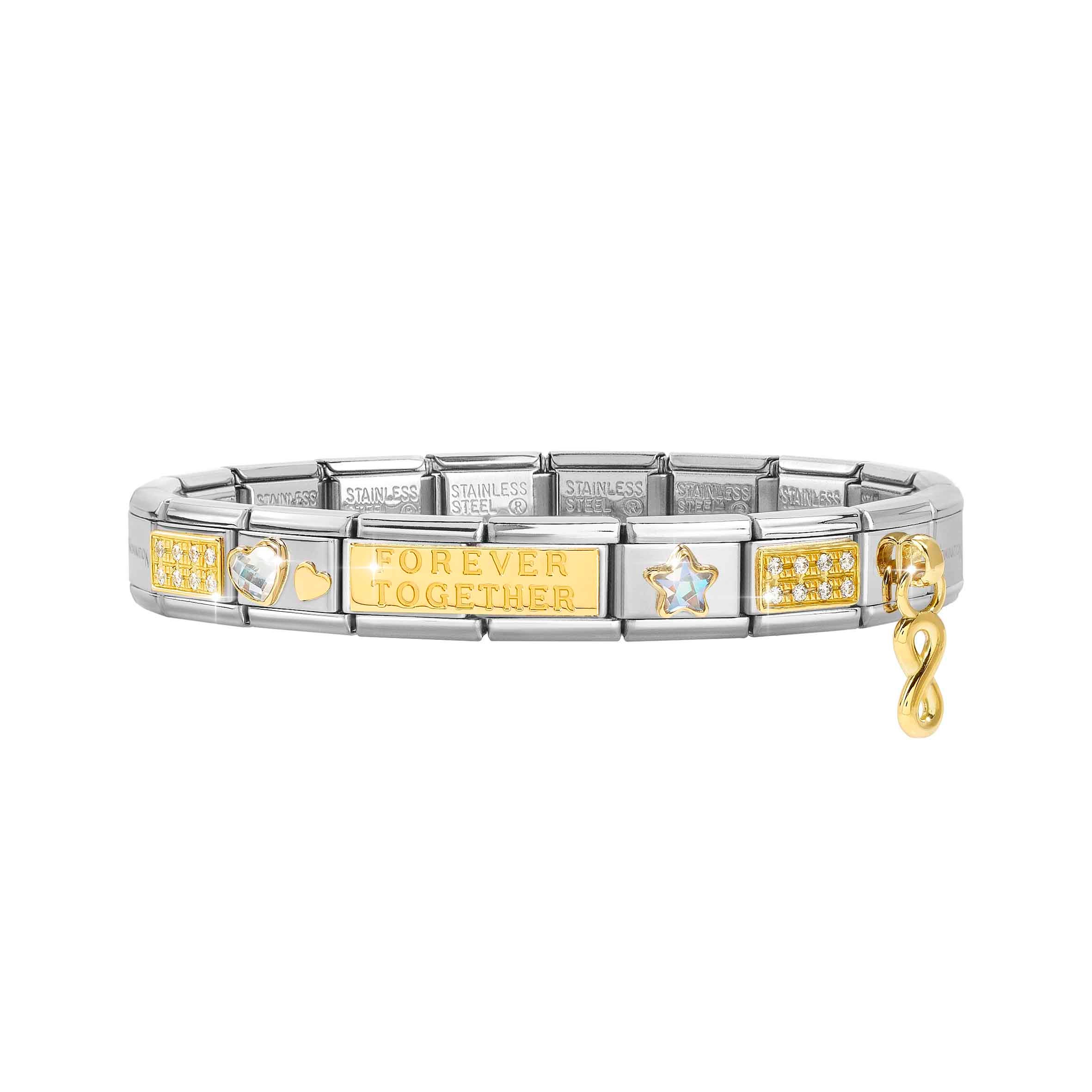 Composable Classic Bracelet, Yellow Gold Links, Love, Infinity Theme