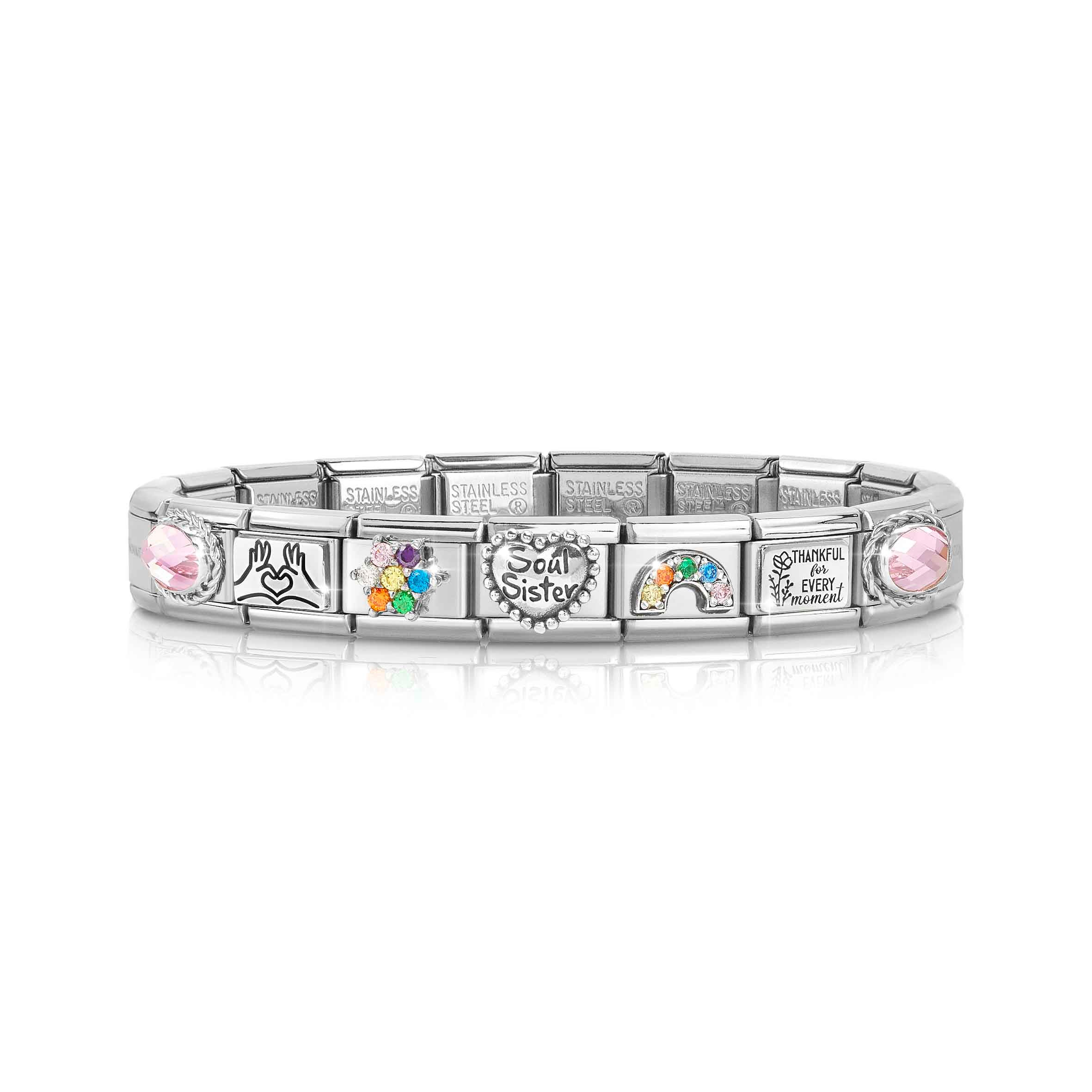 Composable Classic Bracelet, Sterling silver, SOUL SISTER Theme