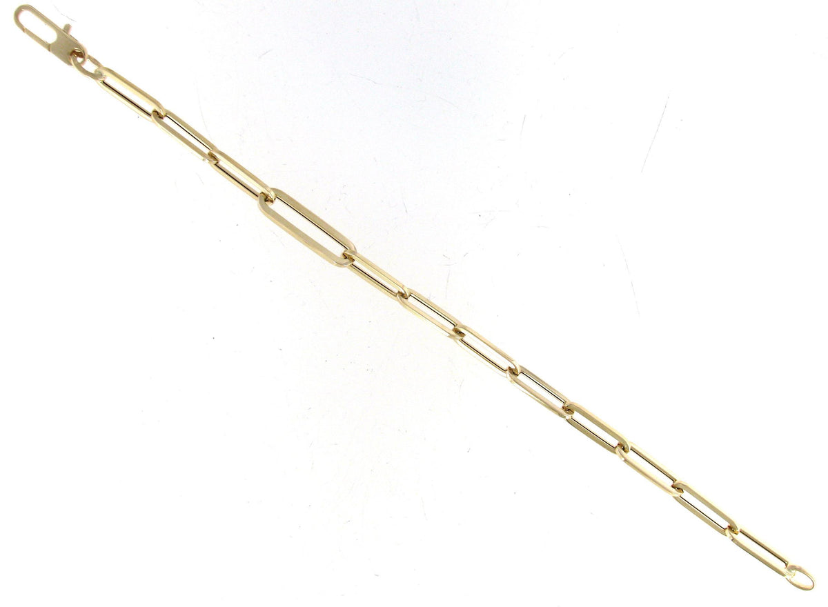 18K YELLOW GOLD PAPERCLIP BRACELET