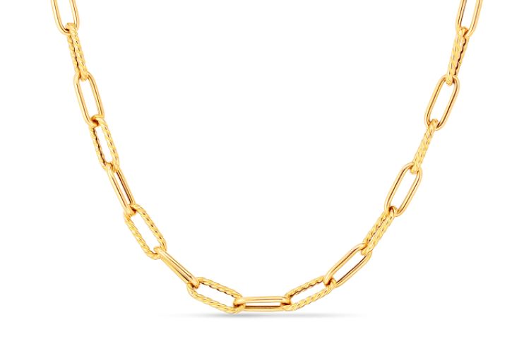 ROBERTO COIN 18KY PAPER CLIP 34"