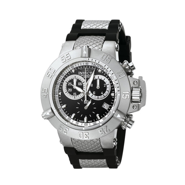 Invicta Men's 5511 Subaqua Noma III Chronograph Black and Silver Inserts Polyurethane Watch