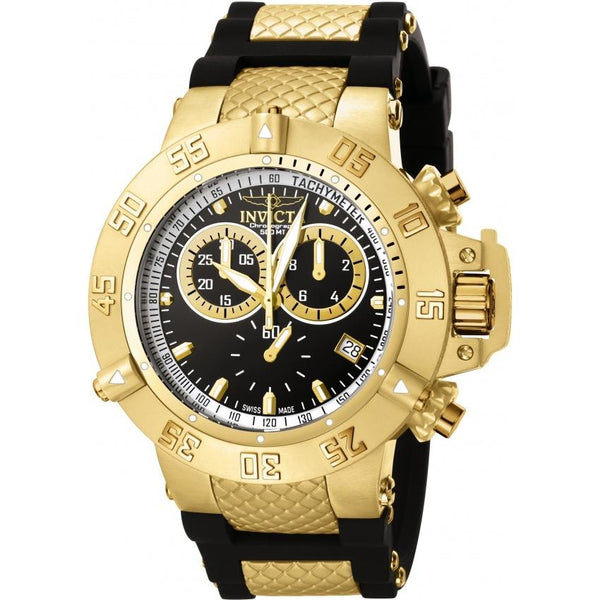 Invicta Men's 5514 Subaqua Noma III Chronograph Black and Gold-Tone Inserts Polyurethane and Stainless Steel Watch