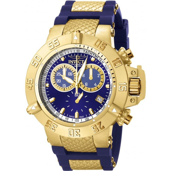 Invicta Men's 5515 Subaqua Noma III Chronograph Blue and Gold-Tone Inserts Polyurethane and Stainless Steel Watch