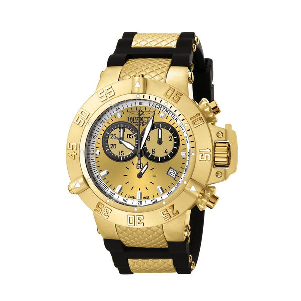 Invicta Men's 5517 Subaqua Noma III Chronograph Black and Gold-Tone Inserts Polyurethane and Stainless Steel Watch