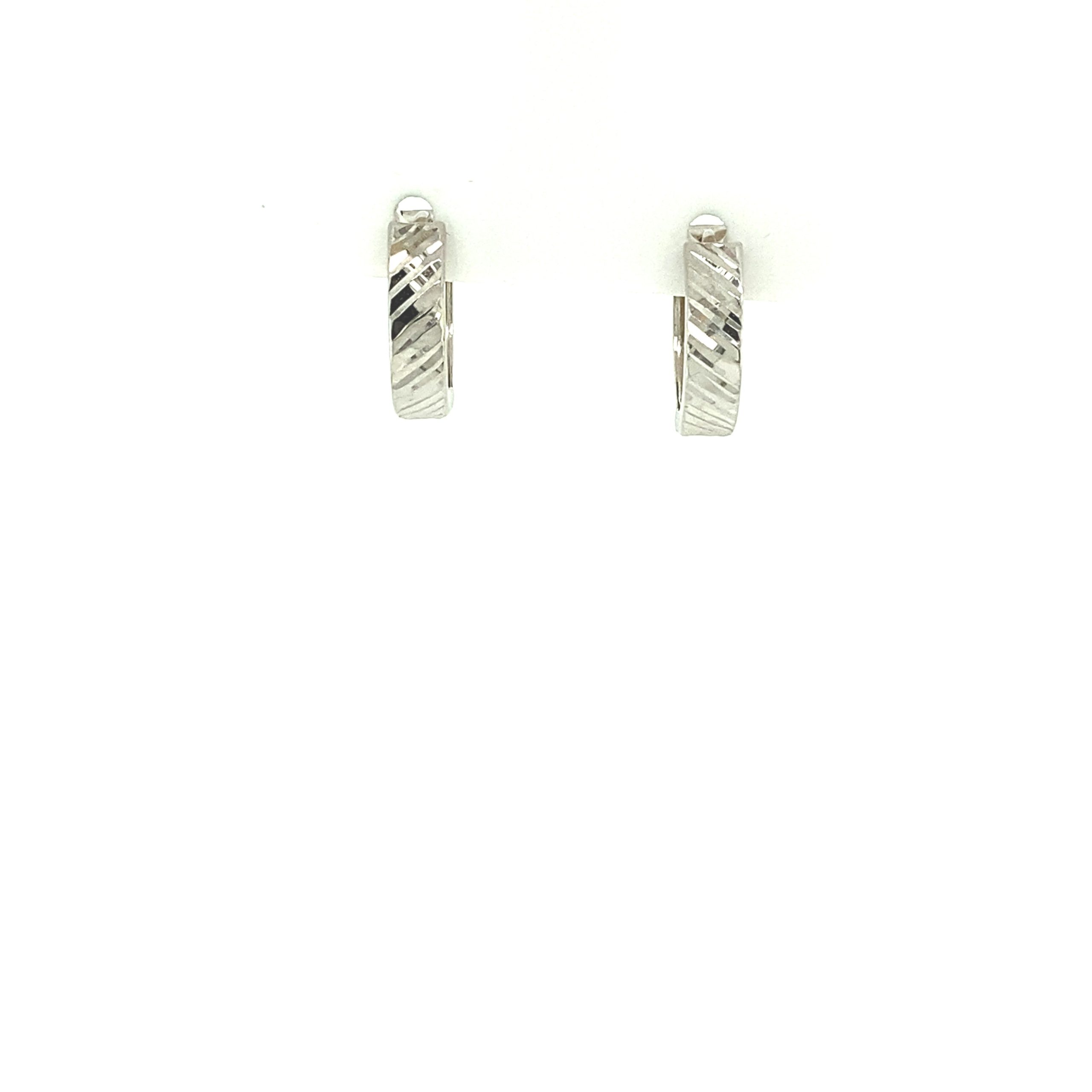 White Gold Slim Hoops Earrings